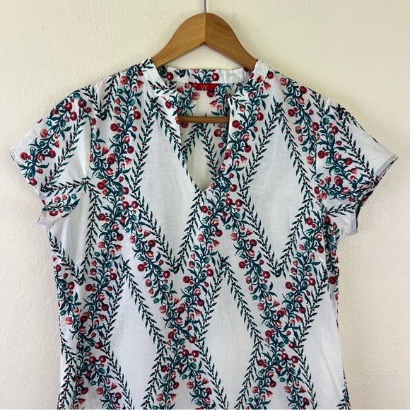 W For Woman 100% Cotton Short Sleeve Bird Printed Traditional Ethnic Kurta - Picture 5 of 16